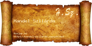 Handel Szilárda névjegykártya
